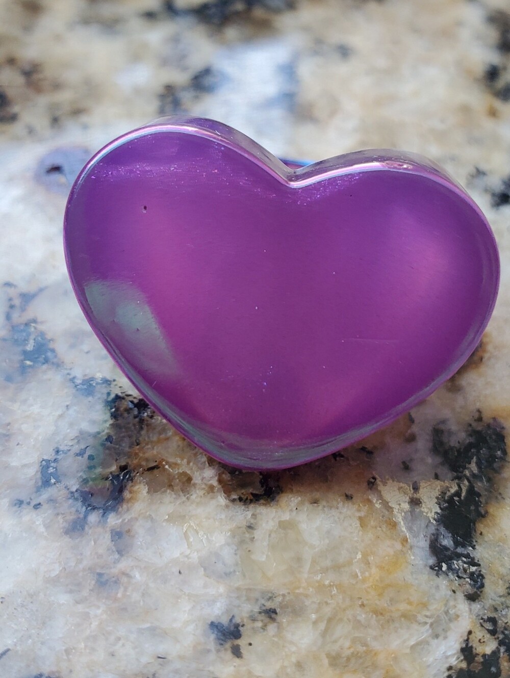 Purple Heart Shaped Resin Ring